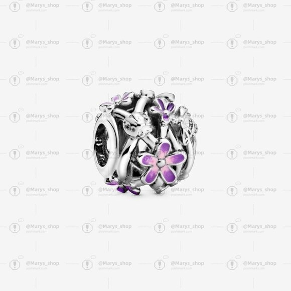 Pandora Openwork Purple Daisy Charm|Pendant - Picture 1 of 6